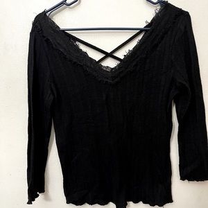 Lace Collar Sweater Top